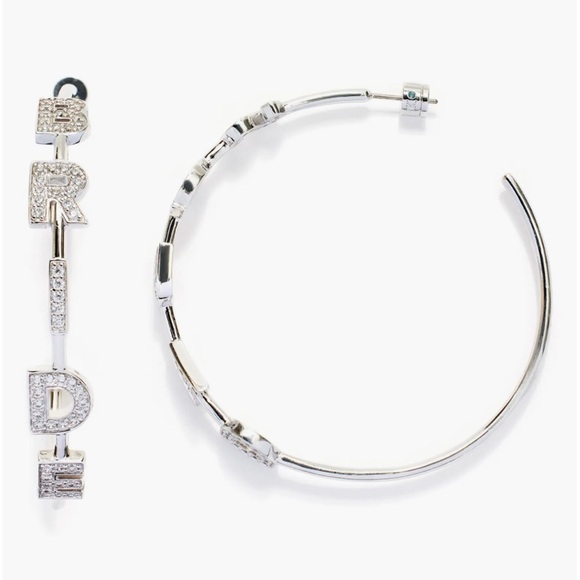 Kleinfeld Womens Bridal Bachelorette Word Play Hoop Earrings - Picture 1 of 2